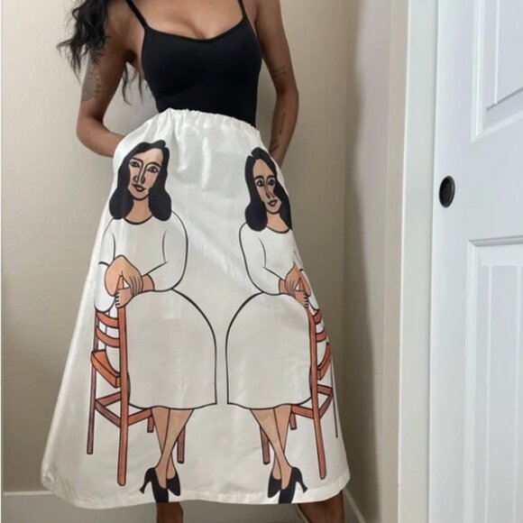 Vintage “ Mother May I “ Midi Skirt - Picture 3 of 7